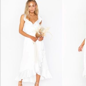 NWT Show Me Your Mumu Samantha Wrap Dress - White Satin
